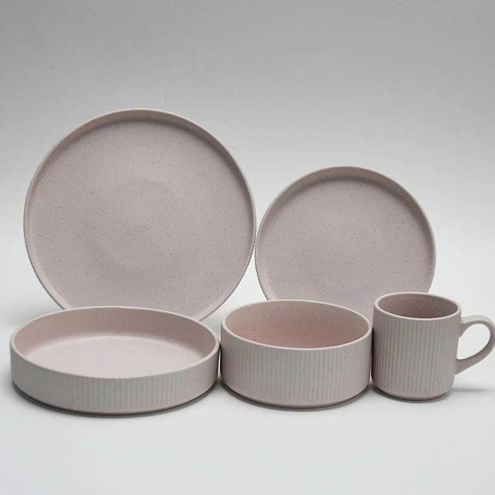 Pale Pink Embossed Tableware
